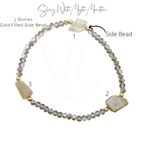 Bracelet | Shiny White Mystic Moonstone