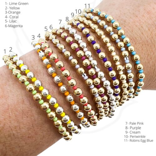 Stretchy Kindness Adult Bracelet (3mm Beads) 7 Inches / Sterling Silver