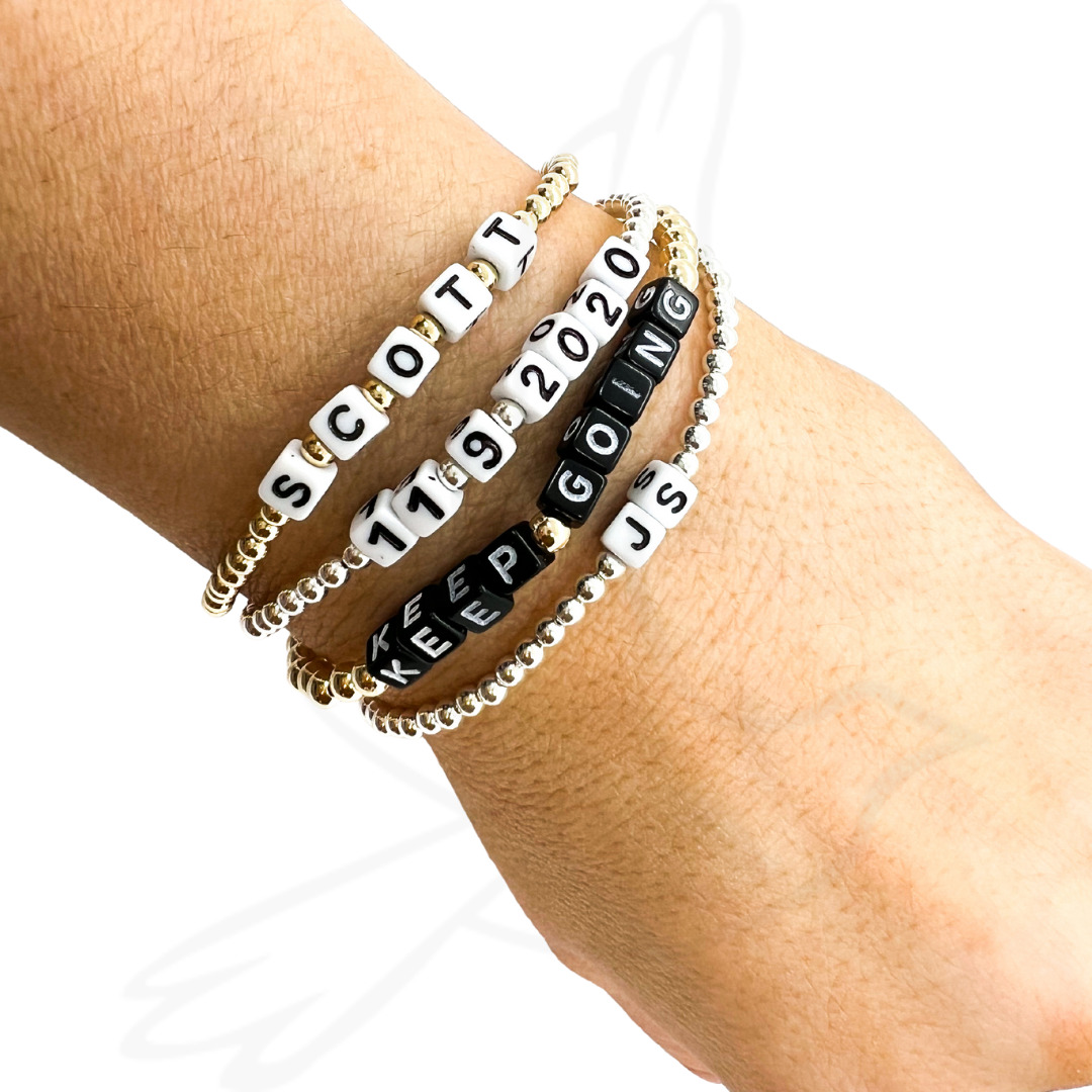Bracelet  Block letter Customizable Wrist Reminders - The Callaway  Collection